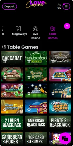 Hou van Casino tafelspellen