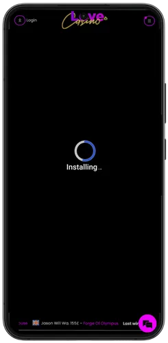 Öffne die heruntergeladene Love Casino APK